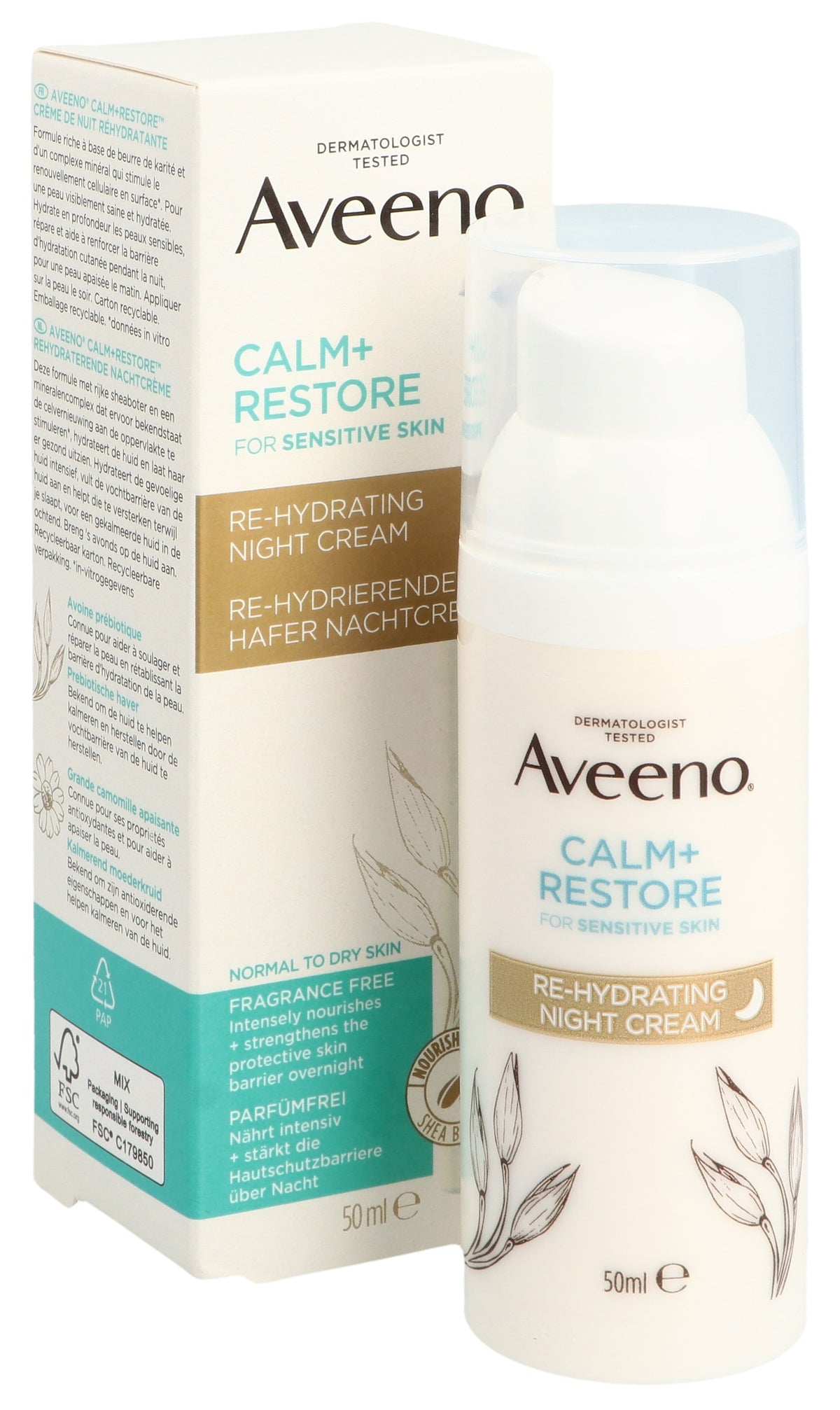 Aveeno Calm+Restore Re-Hydrierende Hafer-Nachtcreme (50ml)