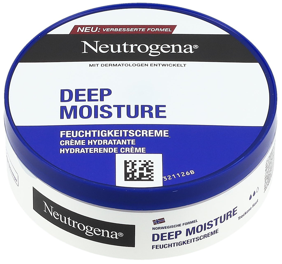 Neutrogena Deep Moisture Feuchtigkeitscreme, sofort einziehend (200ml)