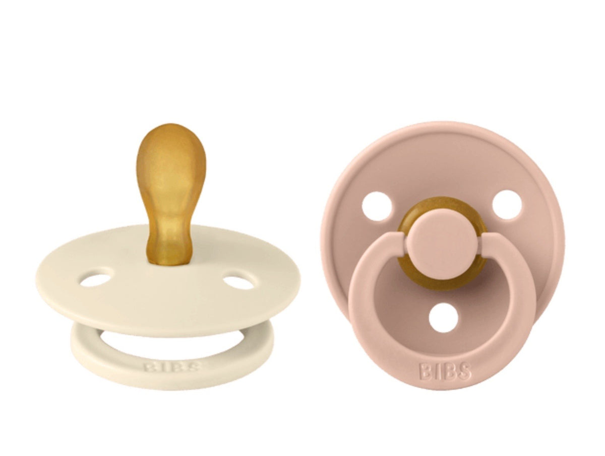 BIBS Colour Schnuller, Latex, Symmetrisch, 0-6 Monate, Ivory/Blush (2 Stk)