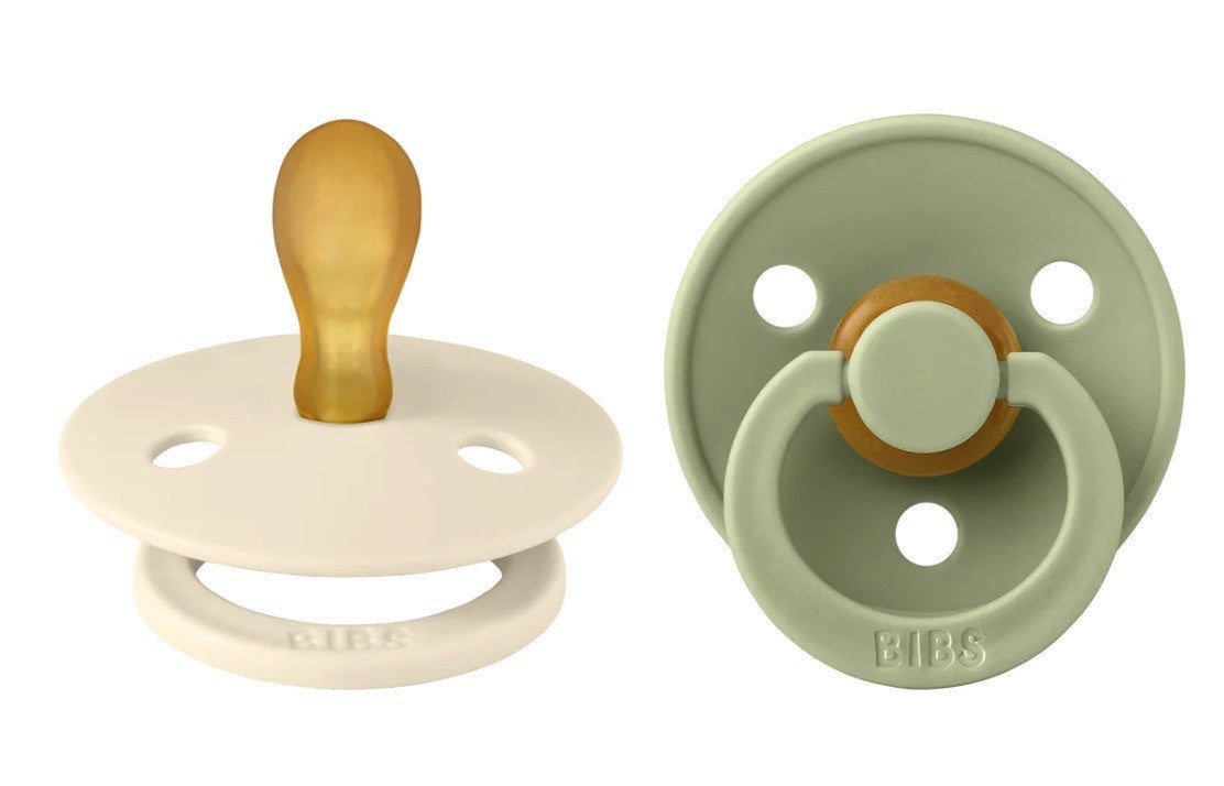 BIBS Colour Schnuller, Latex, Symmetrisch, 0-6 Monate, Ivory/Sage (2 Stk)