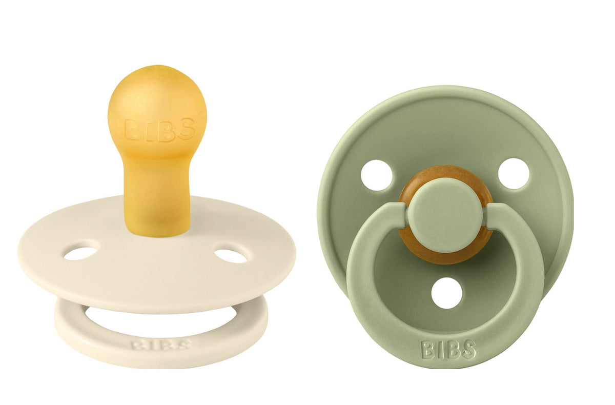 BIBS Colour Schnuller, Latex, Rund, 6-12 Monate, Ivory/Sage (2 Stk)