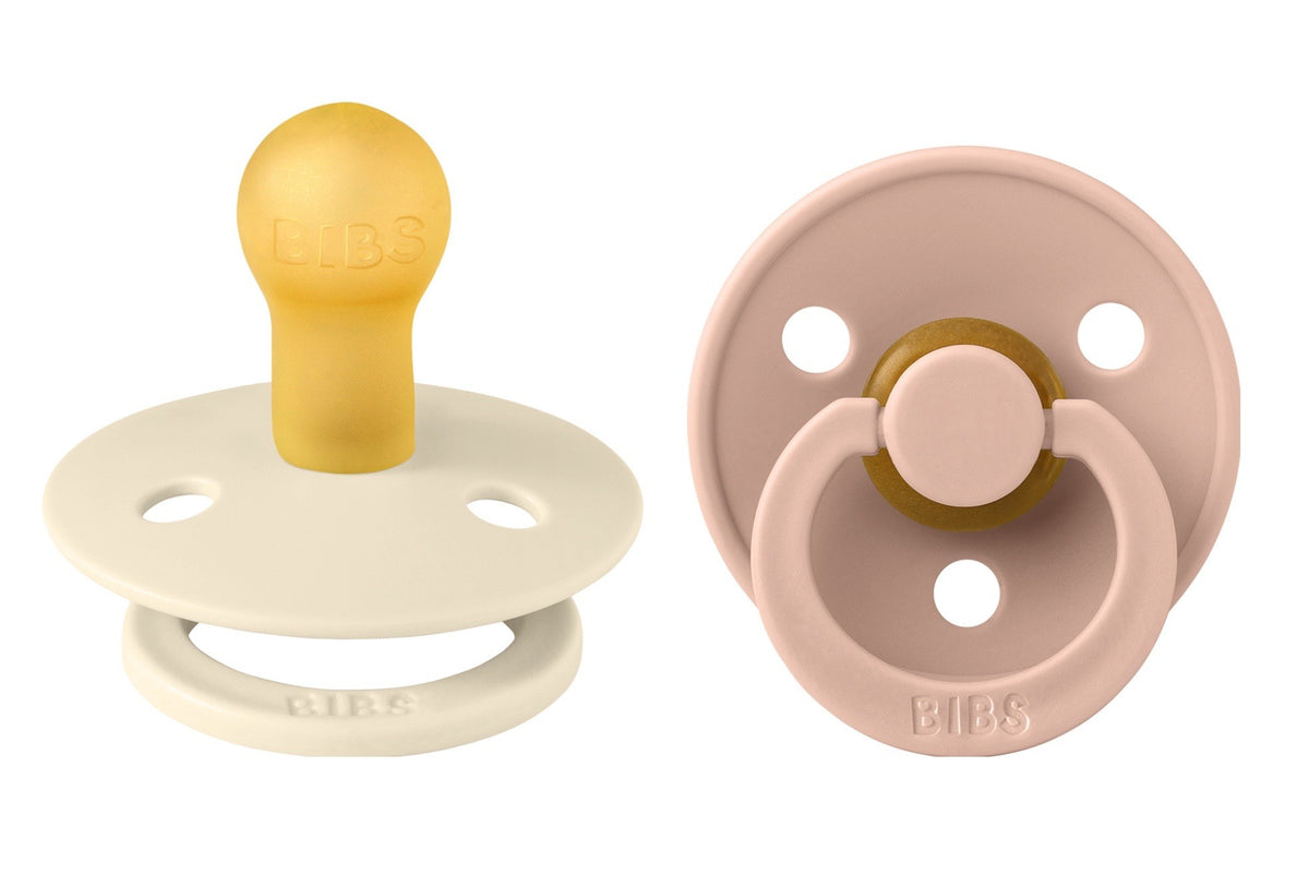BIBS Colour Schnuller, Latex, Rund, 12-18 Monate, Ivory/Blush (2 Stk)