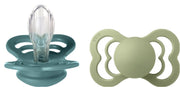 BIBS Supreme Schnuller, Silicone, Symmetrisch, 6-12 Monate, Island Sea/Sage (2 Stk)