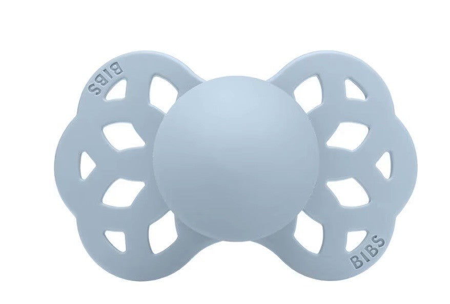 BIBS Infinity Schnuller, Silicone, Symmetrisch, 0-6 Monate, Baby Blue/Island Sea (2 Stk)