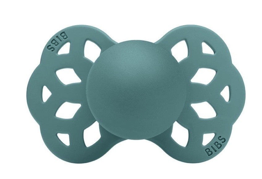 BIBS Infinity Schnuller, Silicone, Symmetrisch, 0-6 Monate, Baby Blue/Island Sea (2 Stk)