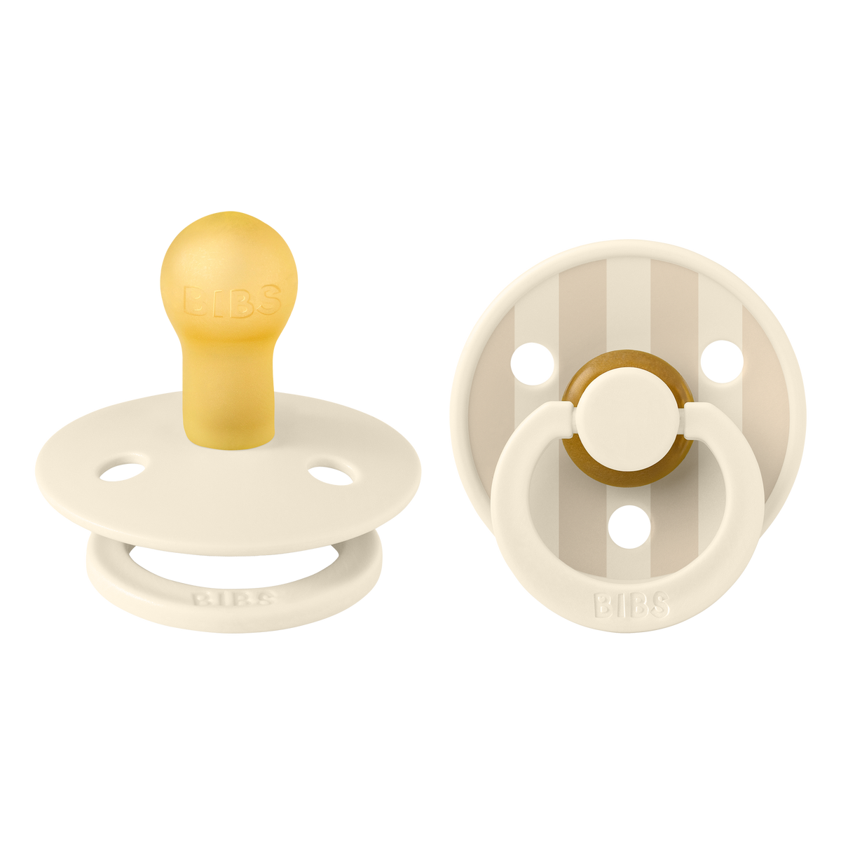 BIBS Studio Colour Schnuller, Latex, Rund, 0-6 Monate, Pin Ivory Vanilla Mix (2 Stk)