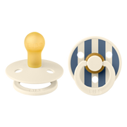 BIBS Studio Colour Schnuller, Latex, Rund, 6-12 Monate, Pin Ivory Steel Blue Mix (2 Stk)