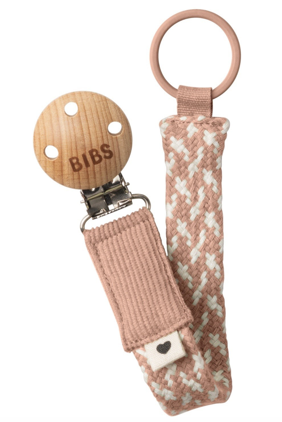 BIBS Schnuller Clip Braided Blush/Ivory (1 Stk)
