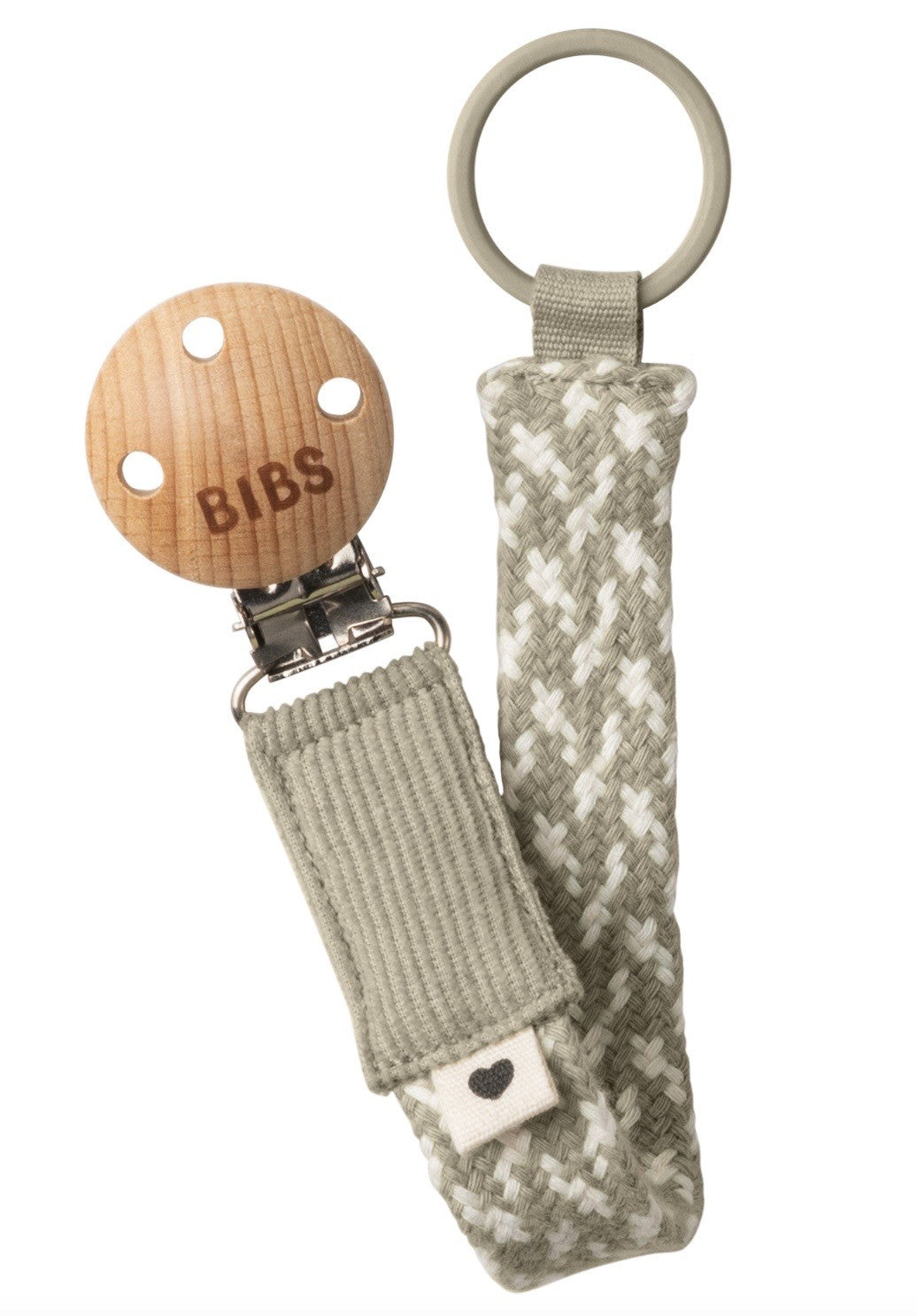 BIBS Schnuller Clip Braided Sand/Ivory (1 Stk)