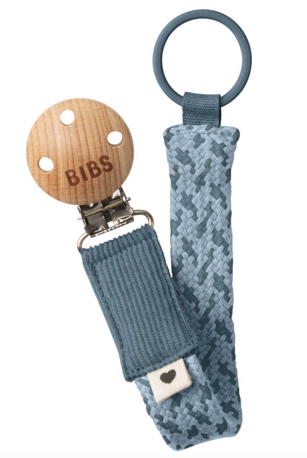 BIBS Schnuller Clip Braided Petrol/Baby Blue (1 Stk)