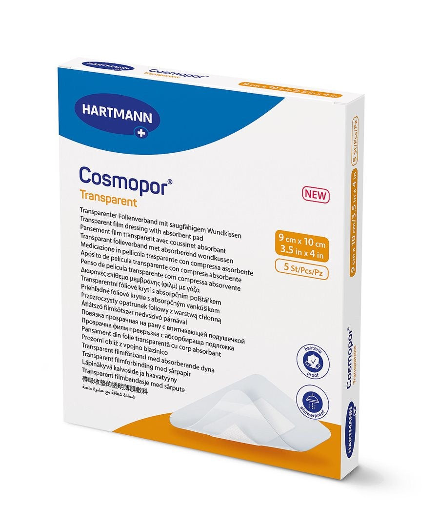 Cosmopor transparent, steriler Folienverband, 9x10cm (5 Stk)