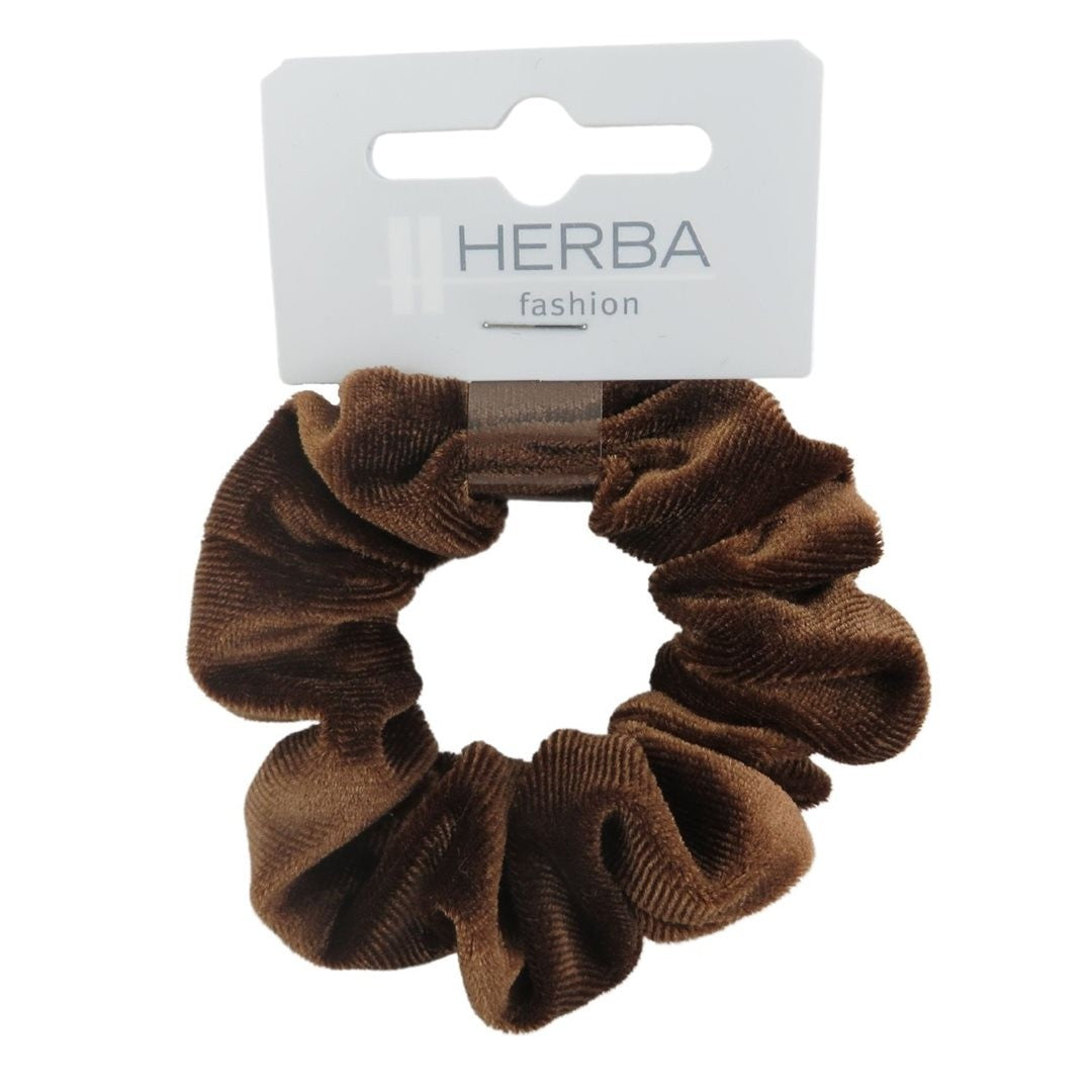 HERBA Scunci 9cm, Samt, braun (1 Stk)