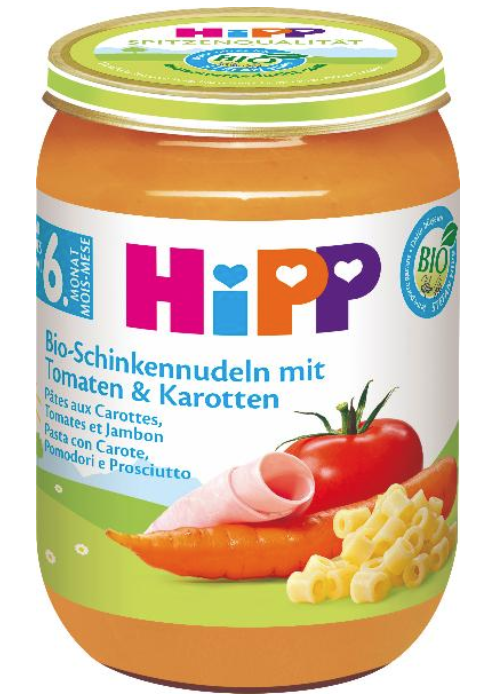 Hipp Bio-Schinkennudeln mit Tomaten und Karotten (190g)