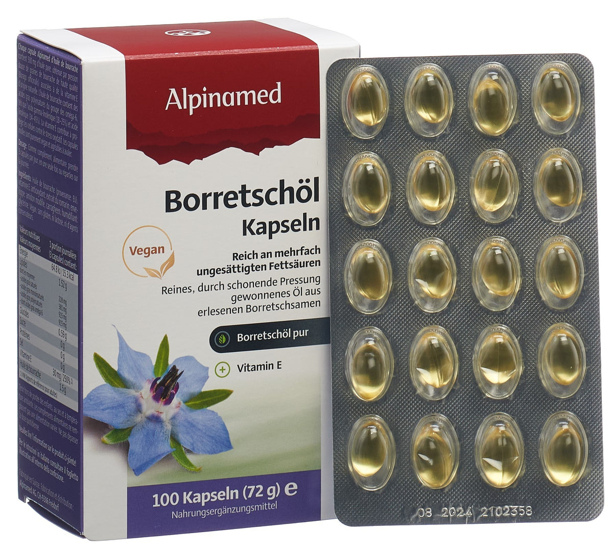 Alpinamed Borretschöl Kapseln (100 Stk)