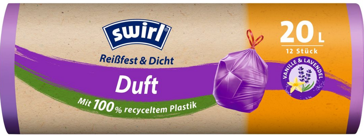 Swirl Duft-Müllbeutel 20l Lavendel-Vanille (12 Stk)