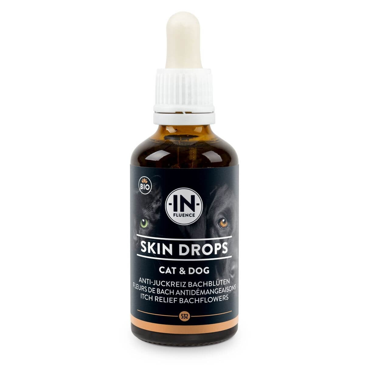 IN​-​FLUENCE Skin Drops Anti​-​Juckreiz Bachblüten für Hunde und Katzen (115g)