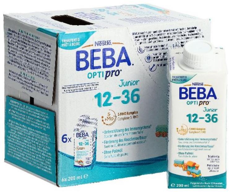 Nestlé Beba Optipro Junior Babymilch, 12-36 Monate (6x200ml)