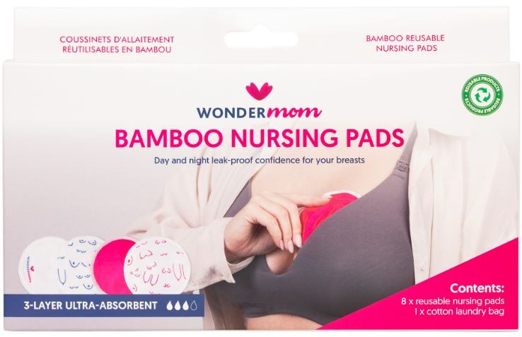 Wondermom Waschbare Stilleinlagen aus Bambus (8 Stk)