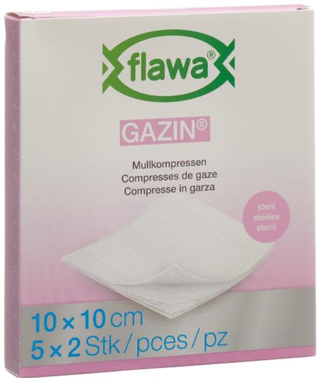 FLAWA Gazin Mullkompressen Sterill 10x10cm (5x2 Stk)