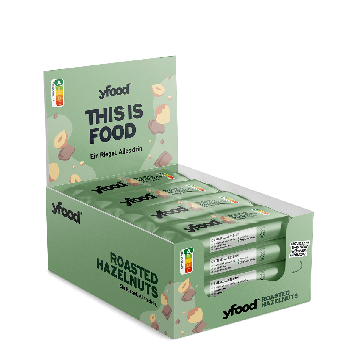 YFood Classic Riegel Hazelnut & Chocolate (12x60g)