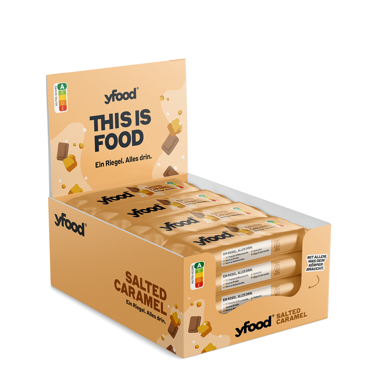 YFood Classic Riegel Salted Caramel & Chocolate (12x60g)