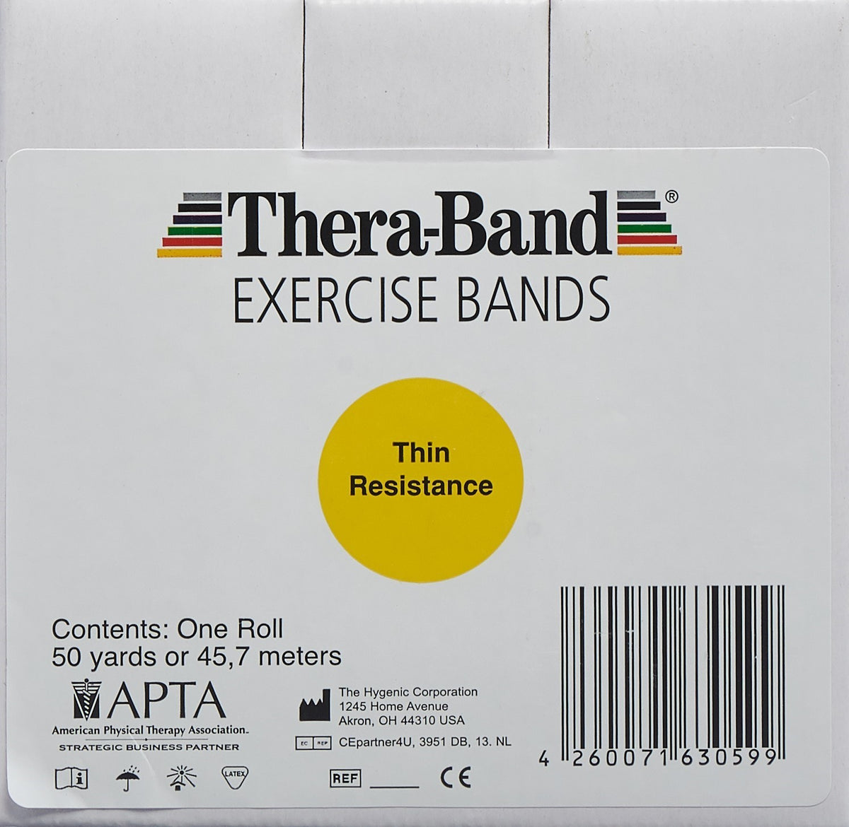 Theraband Übungsband gelb, leicht, 45mx12.7cm (1 Stk)