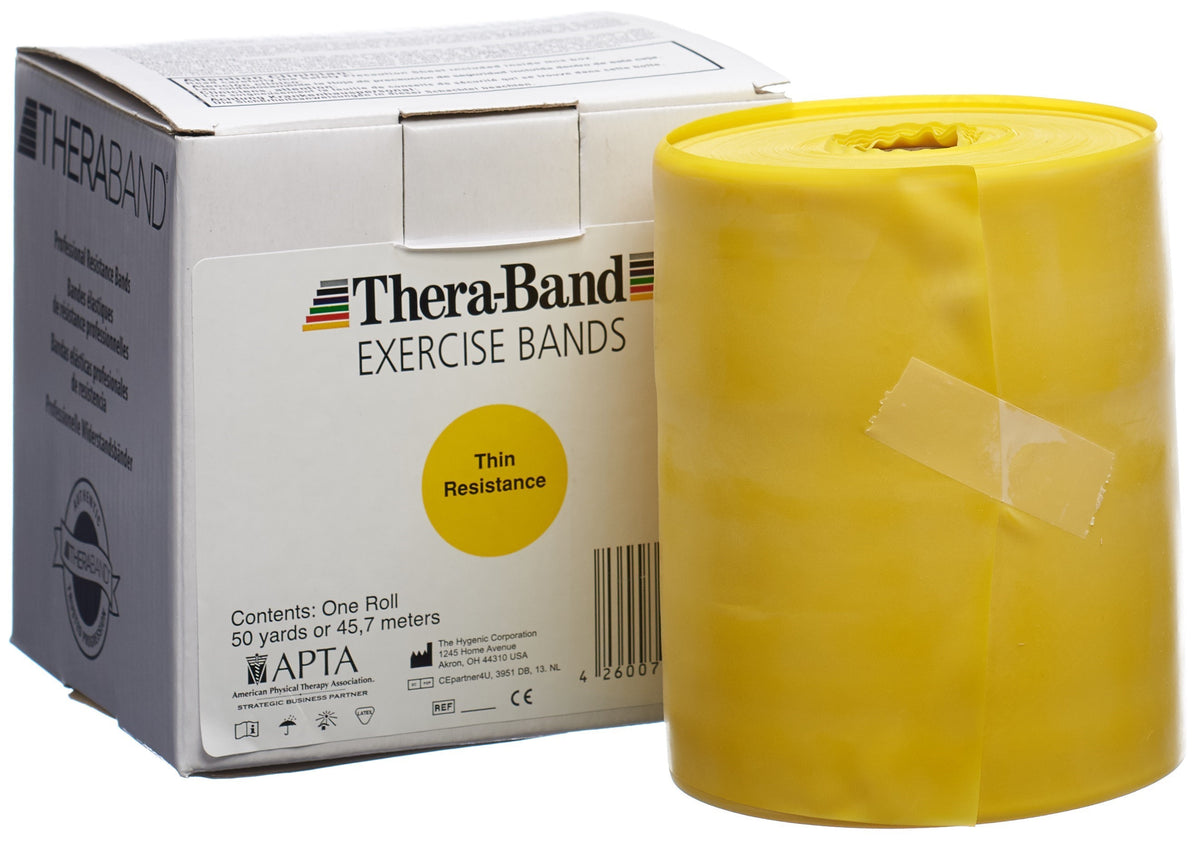 Theraband Übungsband gelb, leicht, 45mx12.7cm (1 Stk)