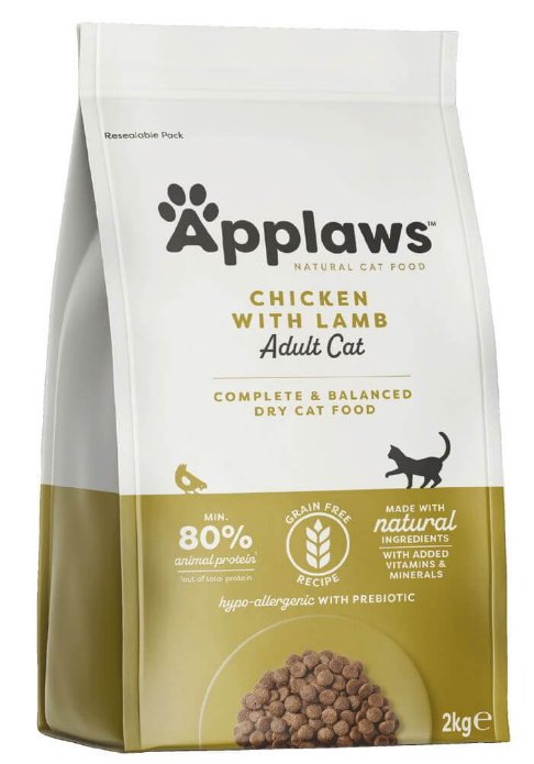 Applaws Adult mit Huhn und Lamm, Trockenfutter für Katzen (2kg)