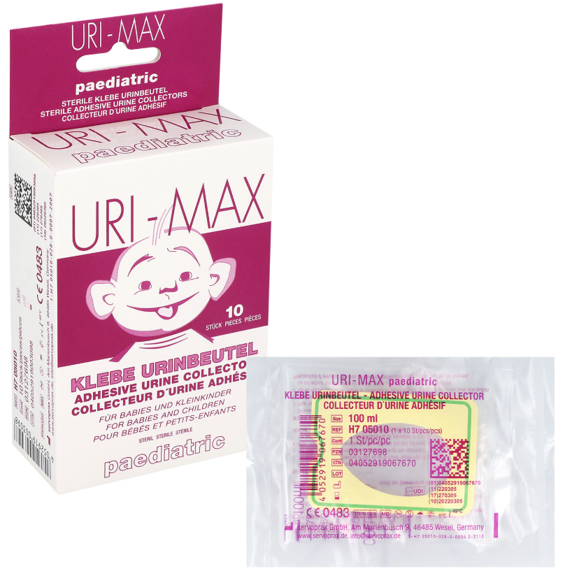 Servoprax Uri Max Kinder Urin-Klebebeutel steril (10 Stk)