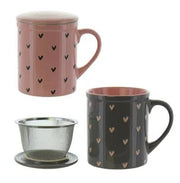 Herboristeria Tassen Heart Grey & Rose (2 Stk)