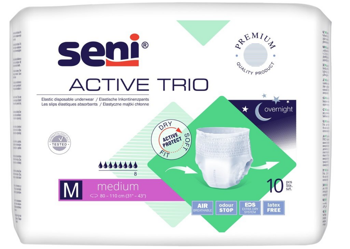 Seni Active Trio Inkontinenzslip Grösse M, Hüftumfang 80-110cm (10 Stk)