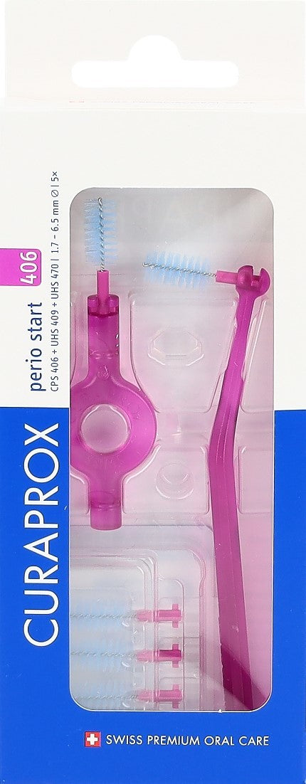 CURAPROX CPS 406 Perio Starter-Set Pink mit 5 Bürsten, Durchmesser 1.3-5mm (1 Stk)