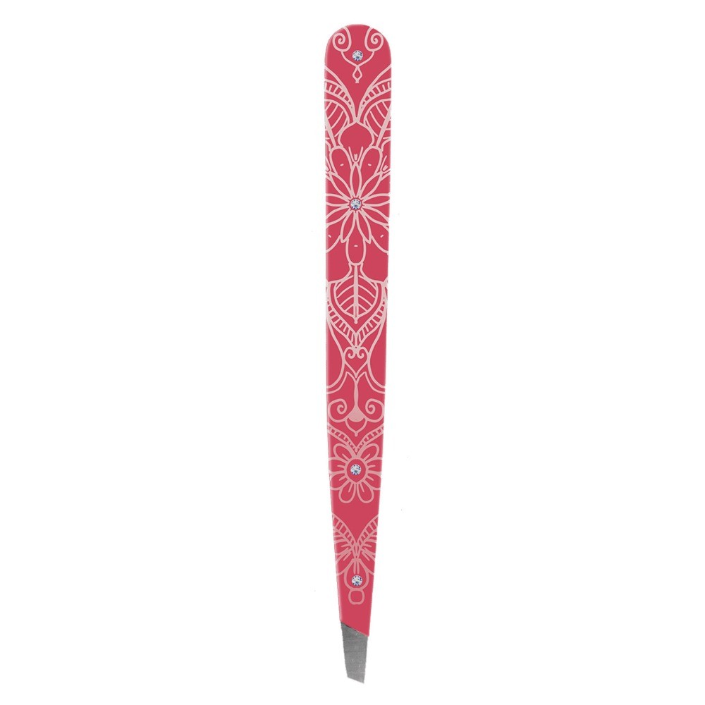 Hausmann Pinzette schräg, Swarowski pink (1 Stk)