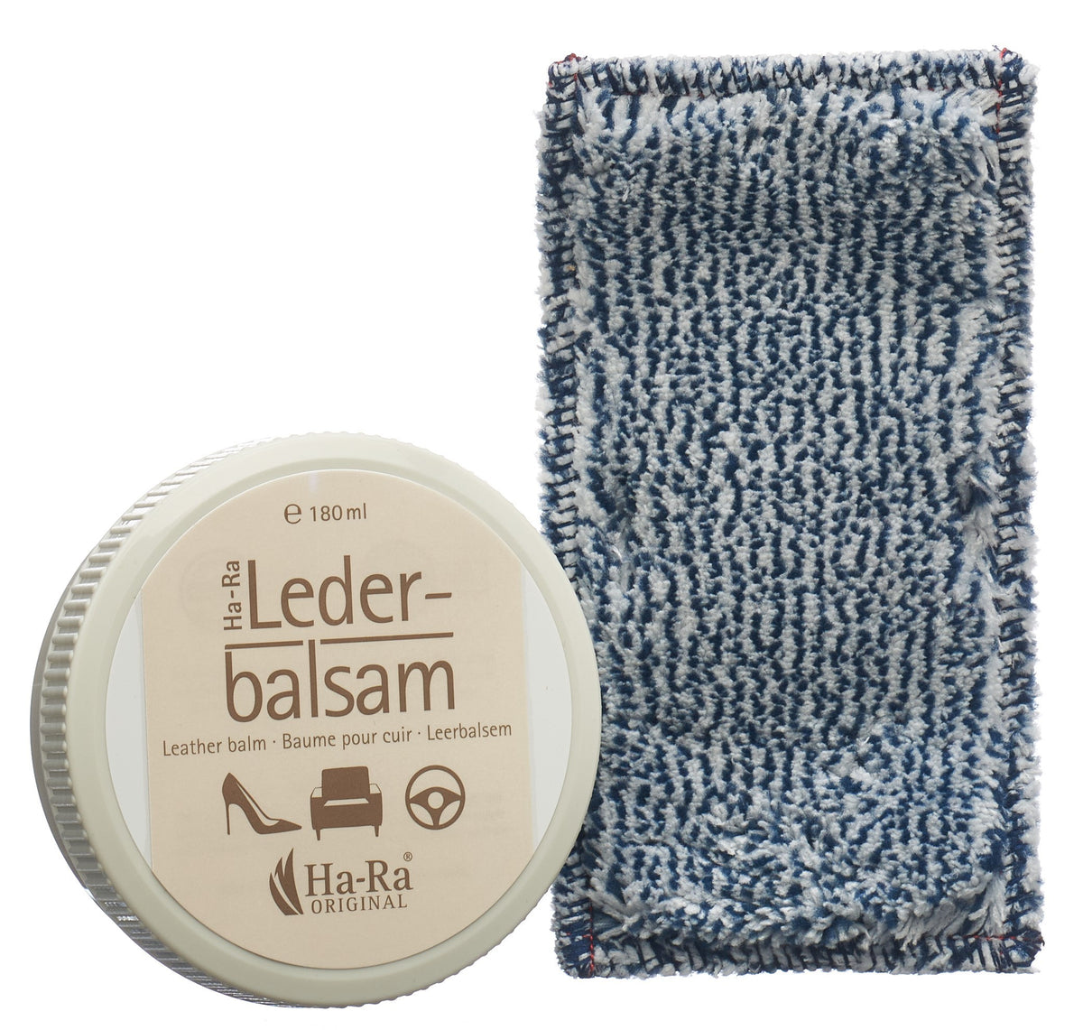 Ha-Ra Set, Lederbalsam mit Lederpflegetuch (2-teilig)