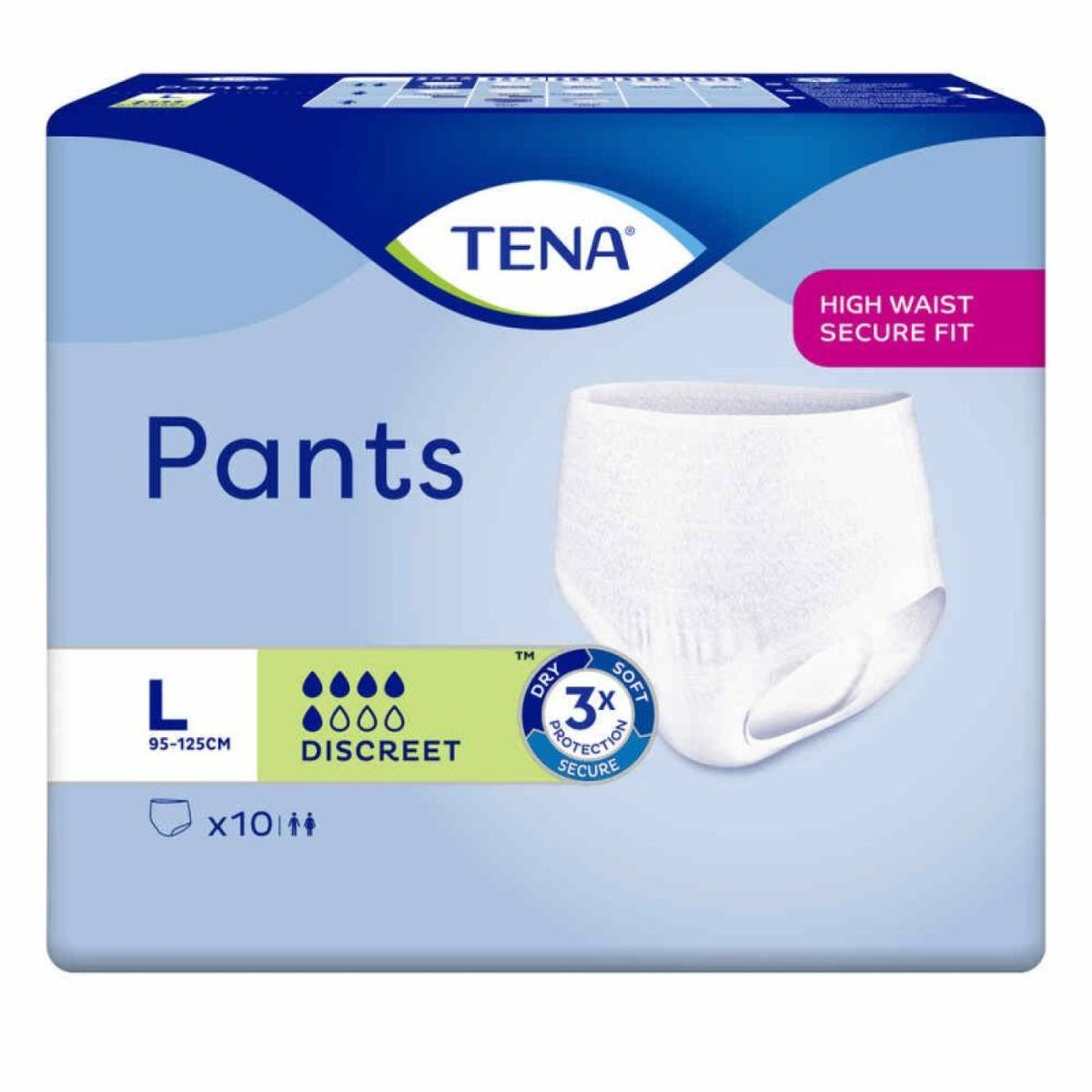 Tena Pants Discreet L, Hüftumfang  95-125cm (10 Stk)