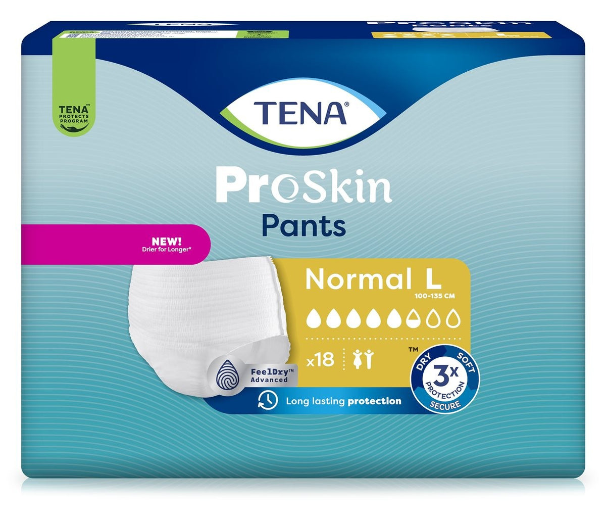 TENA Pants Normal L, Hüftumfang 100-135cm (18 Stk)
