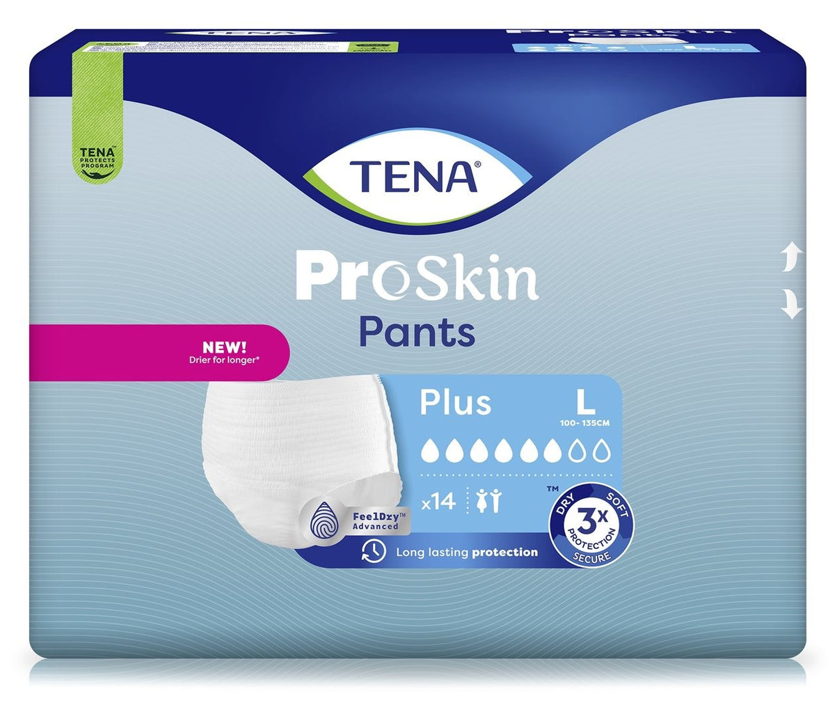 TENA Pants Plus L, Hüftumfang 100-135cm (14 Stk)