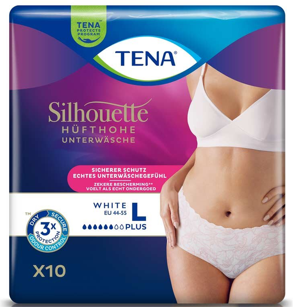 TENA Silhouette Plus L, Hüftumfang 95-125cm weiss (10 Stk)