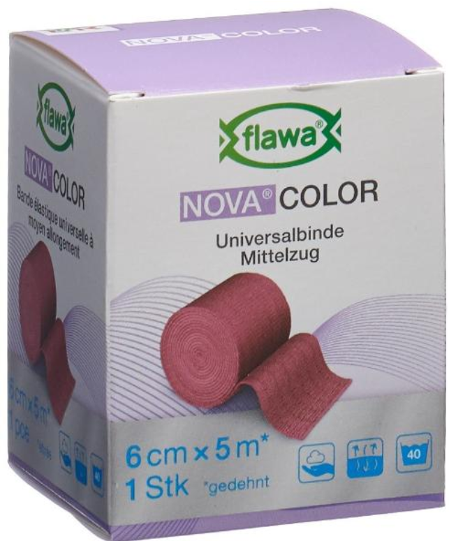 FLAWA NOVA COLOR Universalbinde Rot 6cmx5m (1 Stk)