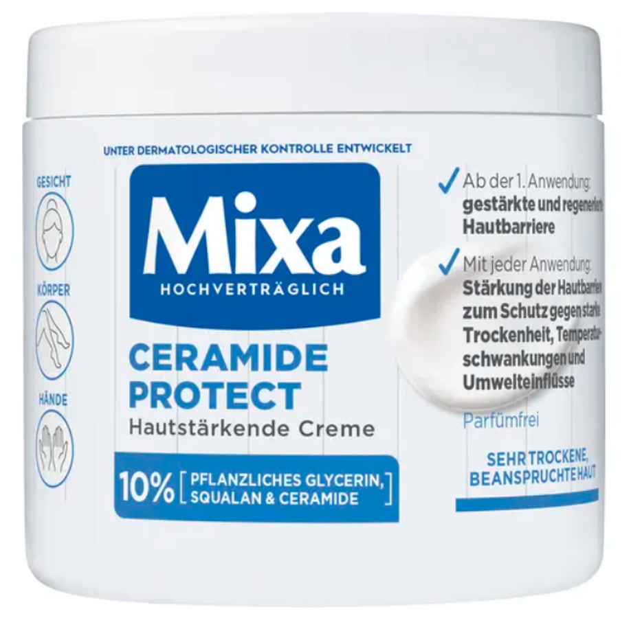 Mixa Ceramide Deep Moist Creme für Gesicht, Körper und Hände (400ml)