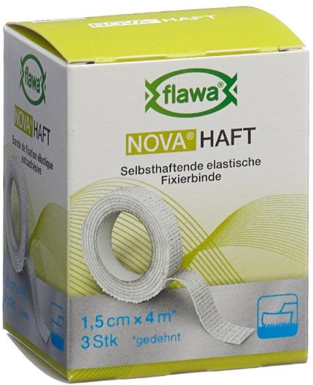FLAWA NOVA HAFT selbsthaftende elastische Fixierbinde 1.5cmx4m (3 Stk)