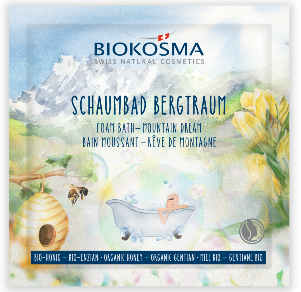 BIOKOSMA Schaumbad Bergtraum mit Honig und Enzian (25ml)