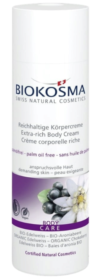 BIOKOSMA Reichhaltige Körpercreme Bio-Edelweiss und Bio-Aroniabeere (200ml)