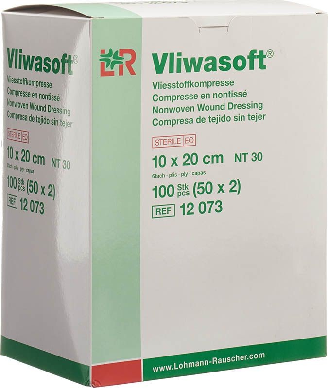 Vliwasoft Vliesstoffkompresse 10x20cm, 6-lagig (100 Stk)