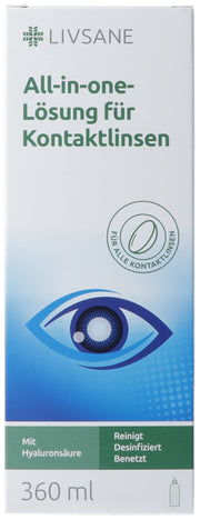 Livsane All-in-one-Lösung für Kontaktlinsen (360ml)