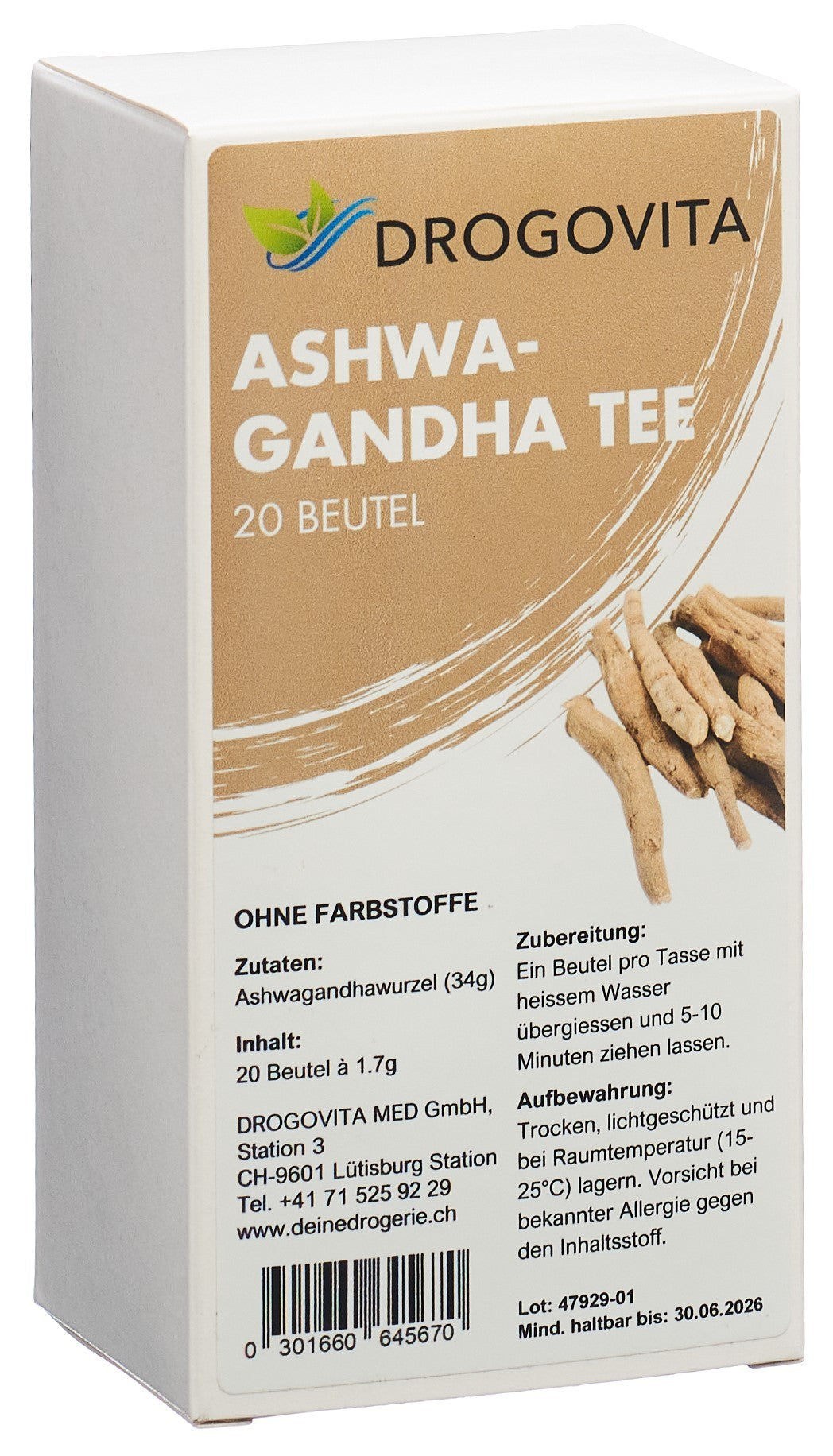 DROGOVITA Ashwagandha-Tee (20 Beutel)