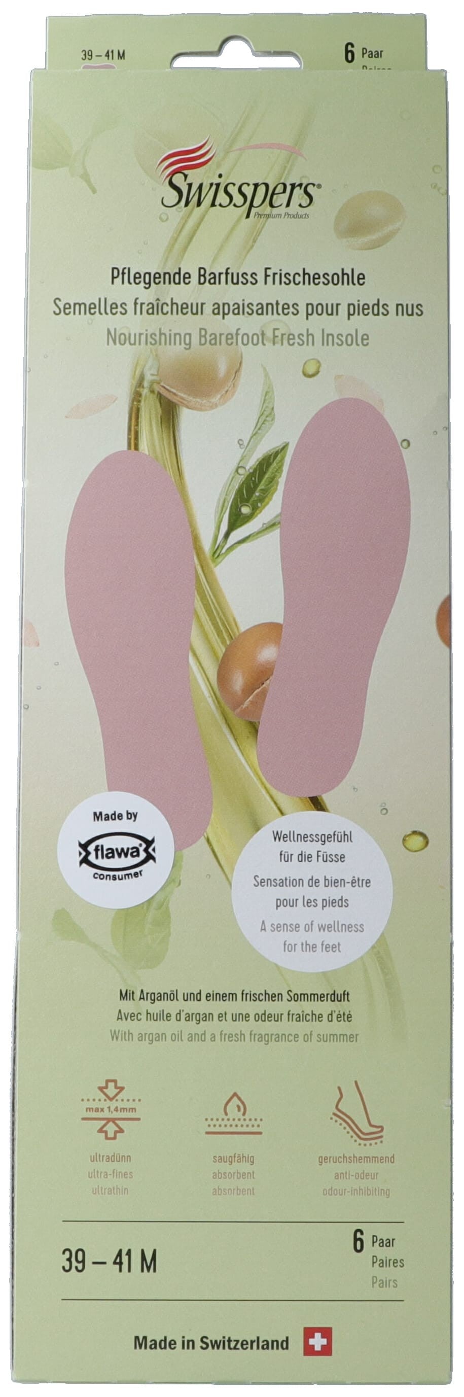 Swisspers Barfuss Frischesohlen, Grösse M, 39-41, rosa (6 Paar)