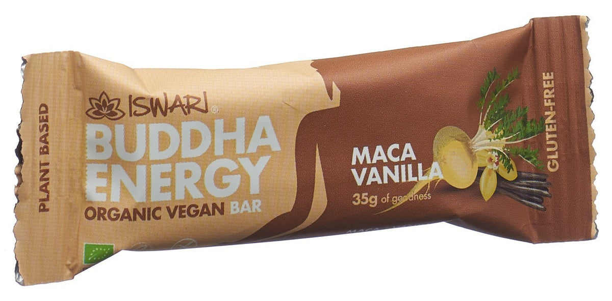 ISWARI Maca & Vanille Buddha Energy Riegel Rohkost Bio (35g)