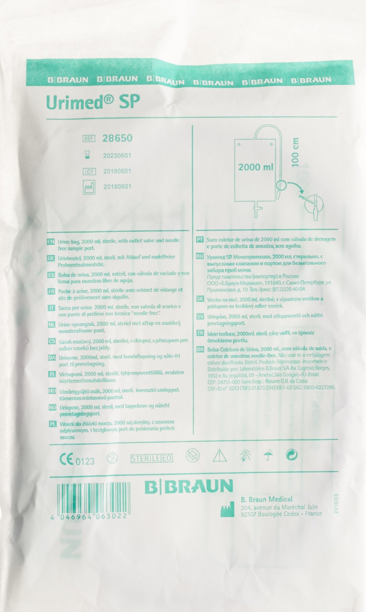 Urimed SP Urinbeutel, 2 Liter, steril (1 Stk)