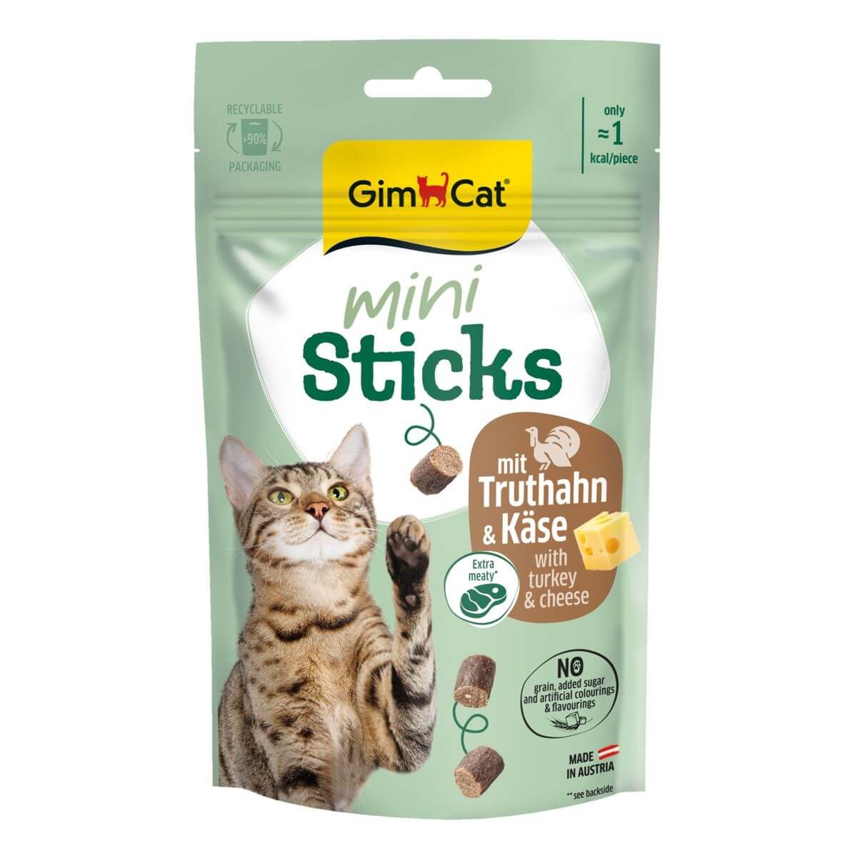 GimCat Mini Sticks mit Truthahn ​& Käse für Katzen (50g)